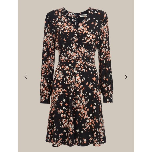 Whistles Mottled Animal Button Dress Size 6 - Picture 5 of 10